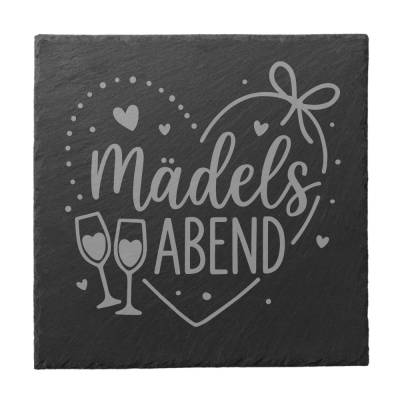 Mädelsabend - Untersetzer Schiefer Geschenk Freundschaft Wein Spruch Deko Freundin