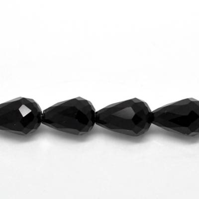 20 Stück Glasschliffperlen Tropfen 15*10 mm schwarz B1-0251