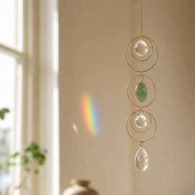 Aventurin Sonnenfänger • Aventurin Suncatcher Fensterdeko • Kristall Dekoration & Geschenkidee
