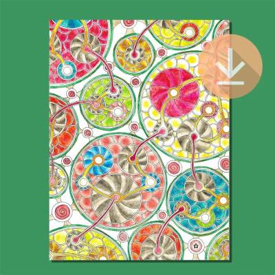 Kunstdruck „Zirkulation“ als Download – dynamische Formen im Kreislauf