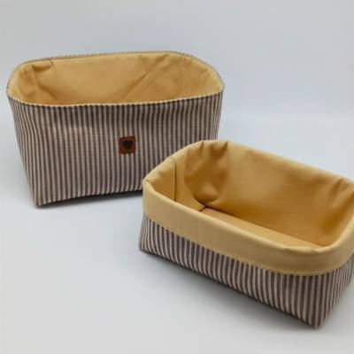 Utensilo Set – 2 Stoffkörbe aus Canvas & Baumwolle – handgemacht