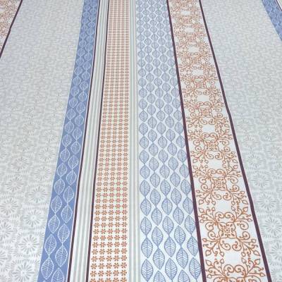 Stoff 100% Baumwolle Popeline mit Streifen Ornamente Design weiß blau grau terracotta Kleiderstoff Blusenstoff Dekostoff