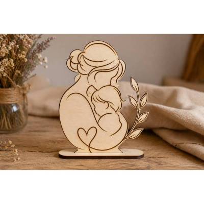 Mutter Kind SVG Datei | Minimal Line Art Mama Liebe | PNG PDF Download | Cricut xTool Laserdatei