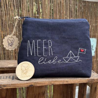 Große Meerliebe Tasche XL // Kosmetiktasche // Kulturbeutel // Schminktasche