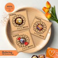 Muttertags Druckvorlage "Beste Mama" kleines Geschenk für Mama zum Ausdrucken DIN A4 PDF, Karte Geschenkidee DIY