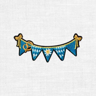 Wimpelgirlande Bayern Aufnäher Patch 3x6,7cm