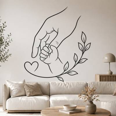 Baby Hand SVG Datei | Mama Baby Line Art Design | PNG PDF Download | Cricut xTool Laserdatei