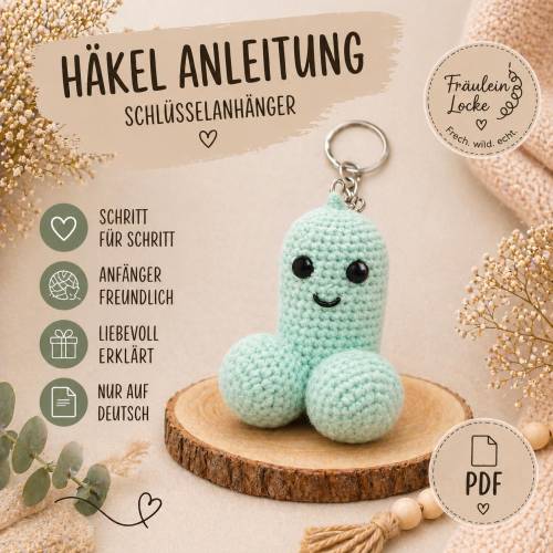 Häkelanleitung Schlüsselanhänger Deko | PDF Anleitung für Anfänger | DIY Wohndeko häkeln