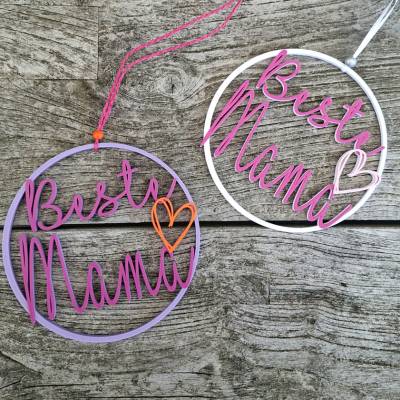 ROHLING INLAY Beste Mama Kranz Rohling | 3D Druck Türkranz zum Basteln | DIY Wanddeko modern | viele Farben | Ø wählbar
