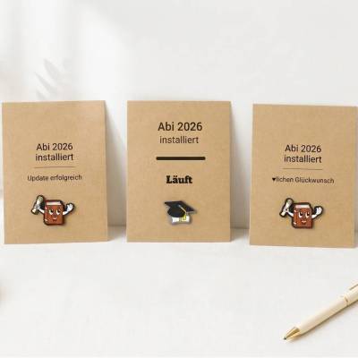 Abi 2026 Karte mit Glücksbringer Abschluss Geschenk PVC