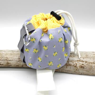 Toilettenpapierbeutel Klopapier Camping Beutel grau gelb Blumen