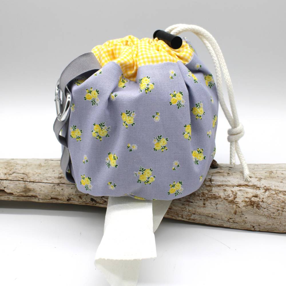 Toilettenpapierbeutel Klopapier Camping Beutel grau gelb Blumen