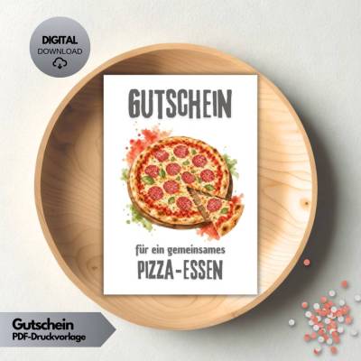Pizza Essen Gutschein, Restaurant Voucher Italiener DIY | Geburtstagsgeschenk PDF Download, digital print PDF Geschenk