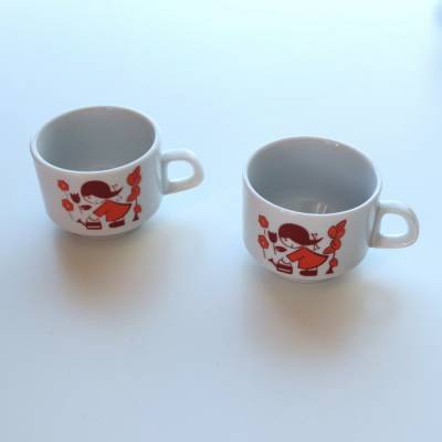 Vintage Tasse Colditz DDR Porzellan Espressotassen Kindermotiv Comic Minitasse Kindergeschirr Porzellangeschirr