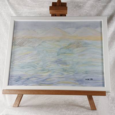 Goldene Stille, Gouache Bild, 30 x 40 cm