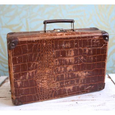 kleiner Vintage Koffer Kinderkoffer Lederoptik