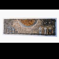 Ewiger Horizont – Unikat-Steinmosaik im Upcycling-Rahmen aus massiver Eiche