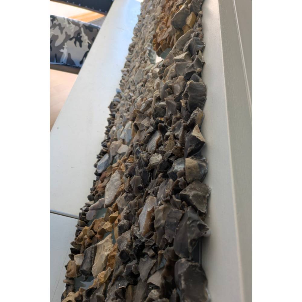 Ewiger Horizont – Unikat-Steinmosaik im Upcycling-Rahmen aus massiver Eiche Bild 3