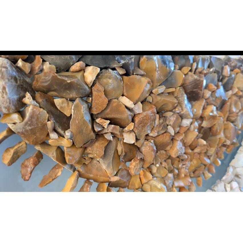 Ewiger Horizont – Unikat-Steinmosaik im Upcycling-Rahmen aus massiver Eiche Bild 4