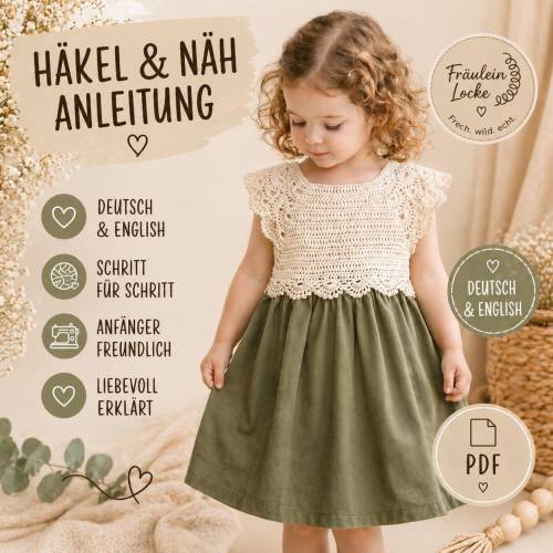 Häkelanleitung Kinderkleid | PDF Anleitung für Anfänger | DIY Kinderkleidung häkeln