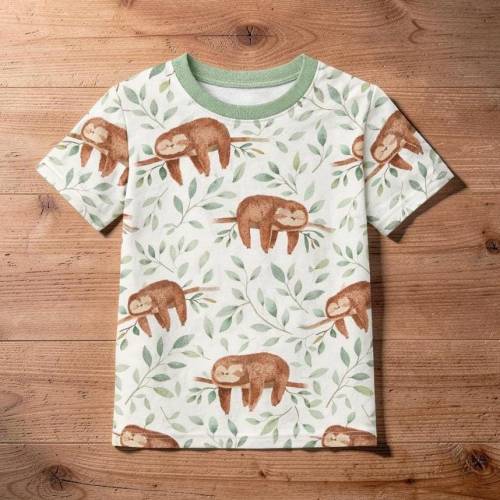 Kinder T-Shirt Faultier „Fauli Pauli“ – Handmade Kinder Shirt  – Sommer Shirt Kinder – Tier Shirt Kinder – Geschenk für