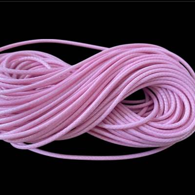 10 m Baumwollband gewachst 1.5 mm rosa Kordel Schnur B2-1015