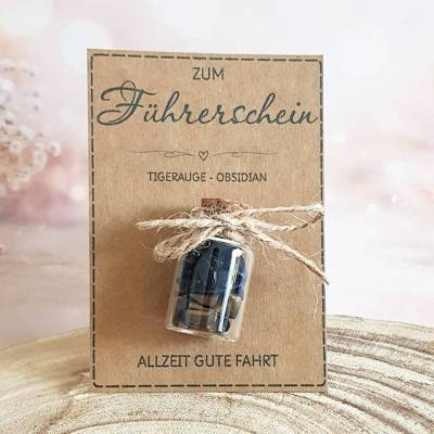 Geschenk zum Führerschein personalisierbar mit Name Glücksbringer fürs Auto Prüfung bestanden, gute Fahrt Aufmerksamkeit