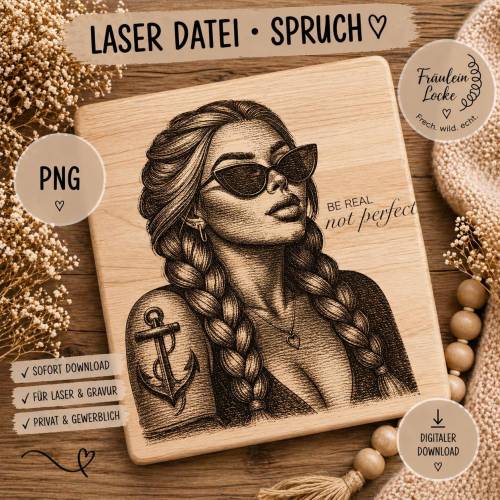 Laserdatei Gravur | Statement Motiv | Frauenpower | Gravurdatei für Holz & Schiefer | DIY Datei | PNG