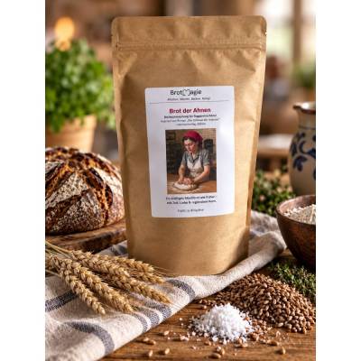 Brotbackmischung BROT DER AHNEN, Roggen-Weizen, Brotmagie – ohne Zusätze, mit regionalem Mehl aus der Mühle Polkenberg