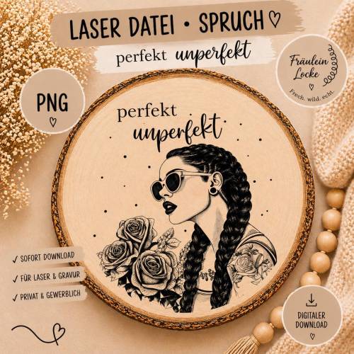 Laserdatei Gravur | Statement Motiv | Frauenpower | Gravurdatei für Holz & Schiefer | DIY Datei | PNG
