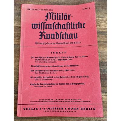 Militärwissenschaftliche Rundschau 1940, 3. Heft
