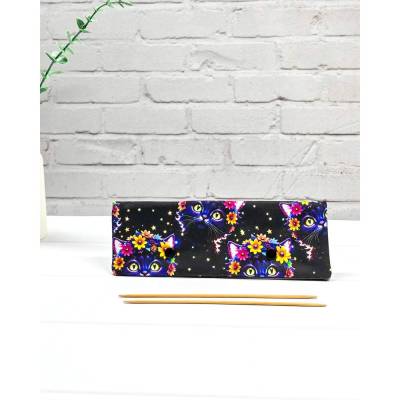 Nadelgarage, Nadelsafe, Nadelspiel Garage, Nadeltasche für 20 cm lange Sockennadeln, Katzen