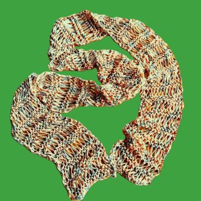 Schal Gestrickter Sommerschal 200 cm aus Bändchengarn