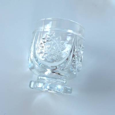 Vintage 6 große Schnapsgläser robuste Stamper mit Fuß Sternen Schliff Schnapsbecher Schnapsglas Russisch Gläserset