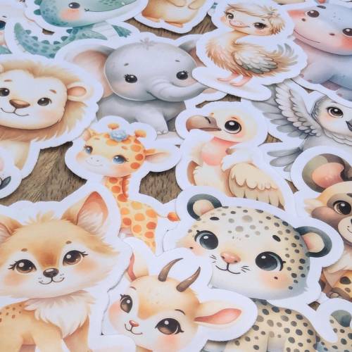 Sticker/Stickerbogen/Aufkleber - Safartiere, Wildtiere, Safari, Savanne