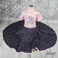 Drehkleid - Kleid mit Drehrock Einhorn Rosa Dunkelblau Passend zu School Mood Ella Pony #Einschulung