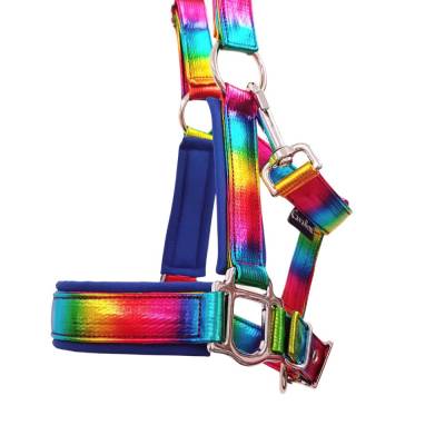 Halfter Shetty Deluxe Regenbogen Pferdehalfter Größe Shetty Glitzer