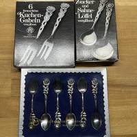 17-tlg. Vintage Servier-Set Hildesheimer Rose & Italienisches Silber | Versilbert | 70er Jahre