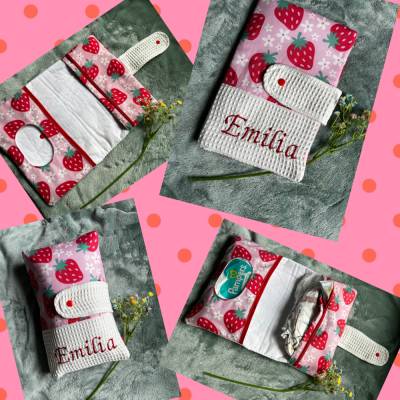 Windeltasche, Wickeltasche, Windeltasche to Go, Wickeltasche Erdbeere, Geburt, Taufe