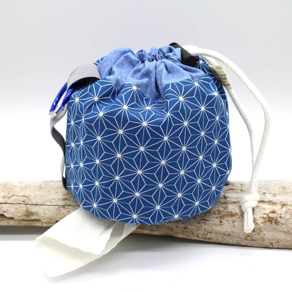 Toilettenpapierbeutel Klopapier Camping Beutel blau Muster