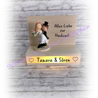 Geschenk zur Hochzeit, Geldgeschenk, Deko, Holz-Aufsteller, personalisiert, Handmade