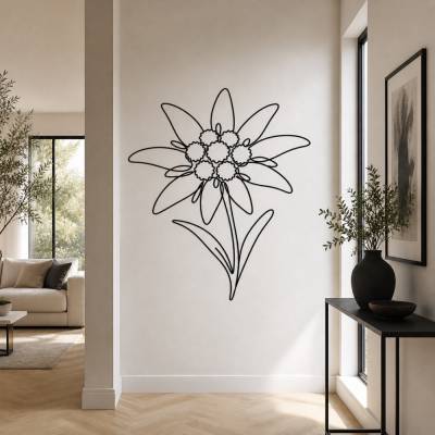 Edelweiß SVG Datei | Minimalistische Line Art Blume | Alpen Lasergravur Vorlage | PNG PDF xTool Cricut