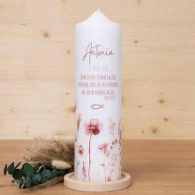 Taufkerze Blumenwiese Antonia - individuelle Fertigung - Zur Taufe - Geschenk zur taufe