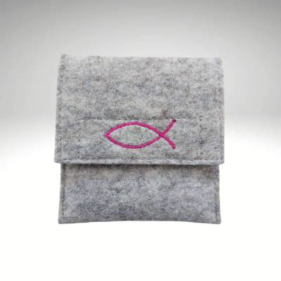 Rosenkranztasche Ichtys Fisch Filz Farbwahl