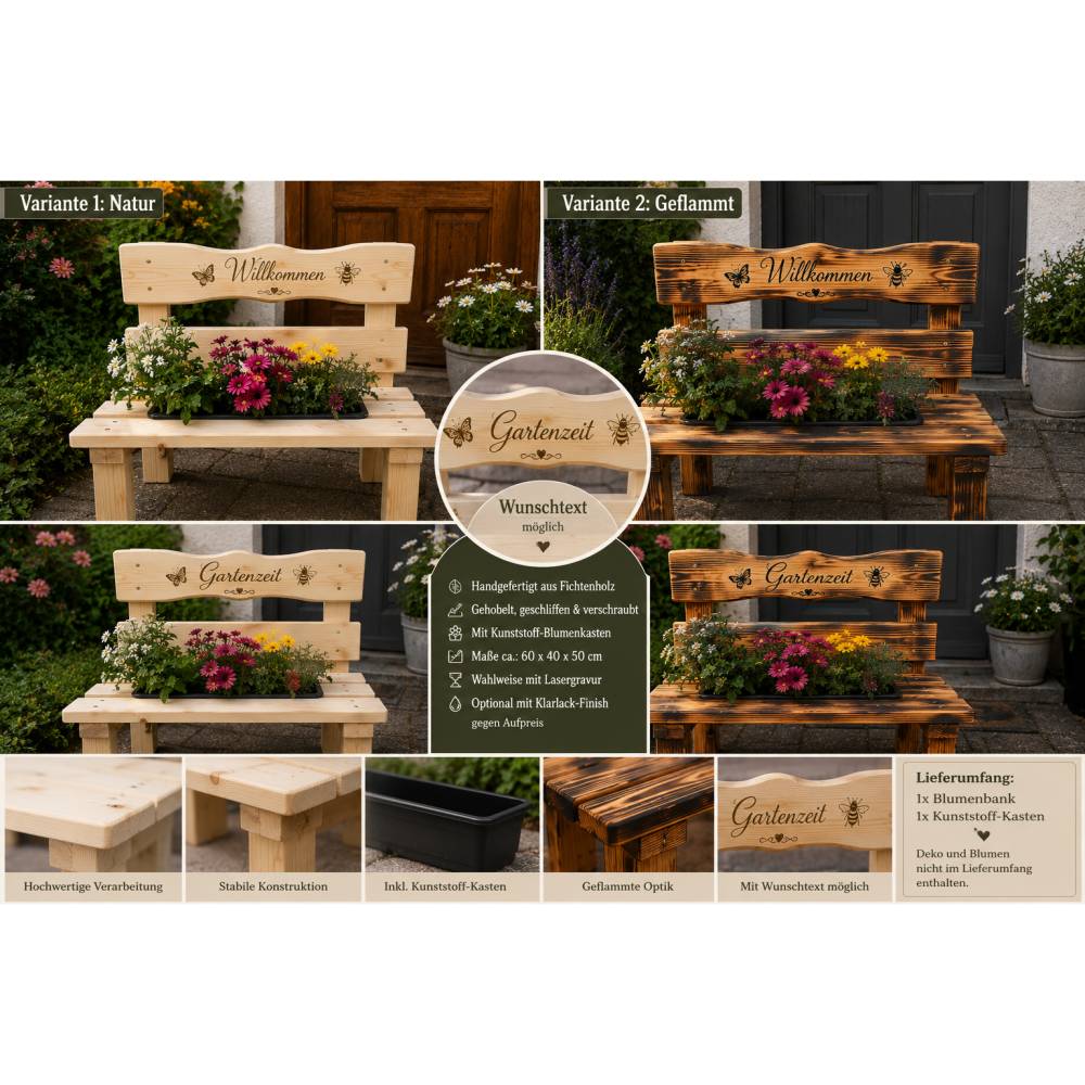 wand blumenkasten holz Holz Blumenkasten – Blumenkübel Balkonkasten Pflanzkasten – 40&70x30x30 cm  – FaHome main image 1