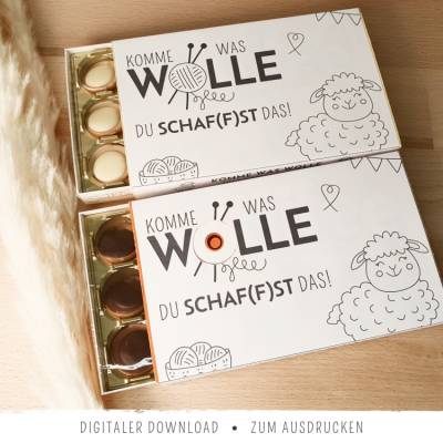 Toffifee-Banderole: "Komme was Wolle, du schaf(f)st das!" | Geschenk vor Prüfungen, zum Schulabschluss & Abi | Schaf-Mot
