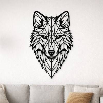 Wolf Kopf SVG Datei | Geometrischer Polygon Wolf | Lasergravur Vorlage | Wolf Line Art PNG PDF für xTool Cricut