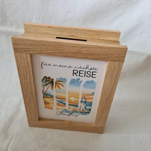 Holzspardose Urlaubskasse Strandkind