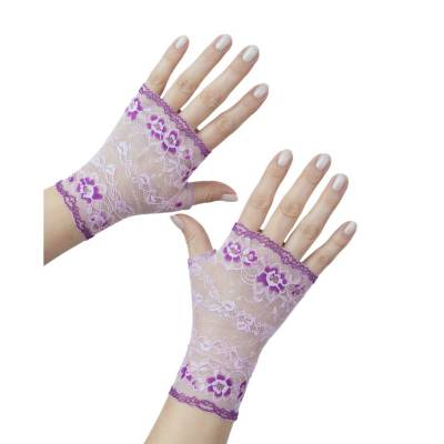 fingerlose Spitzen Handschuhe, romantisch vintage - flieder lila Töne ~wilde orchidee~