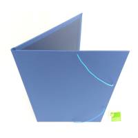 Eckspannermappe, stabile Mappe A4, hellblau dunkelblau, Sammelmappe, handgefertigt